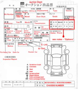 uss auction sheet th1 Japanese Auto Auctions